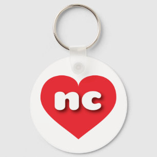 North Carolina Red Hjärt - I kärlek nc Nyckelring