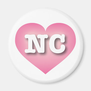 North Carolina Rosa Fade Heart - I kärlek NC Magnet