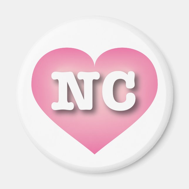 North Carolina Rosa Fade Heart - I kärlek NC Magnet (Framsidan)