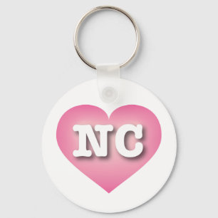 North Carolina Rosa Fade Heart - I kärlek NC Nyckelring