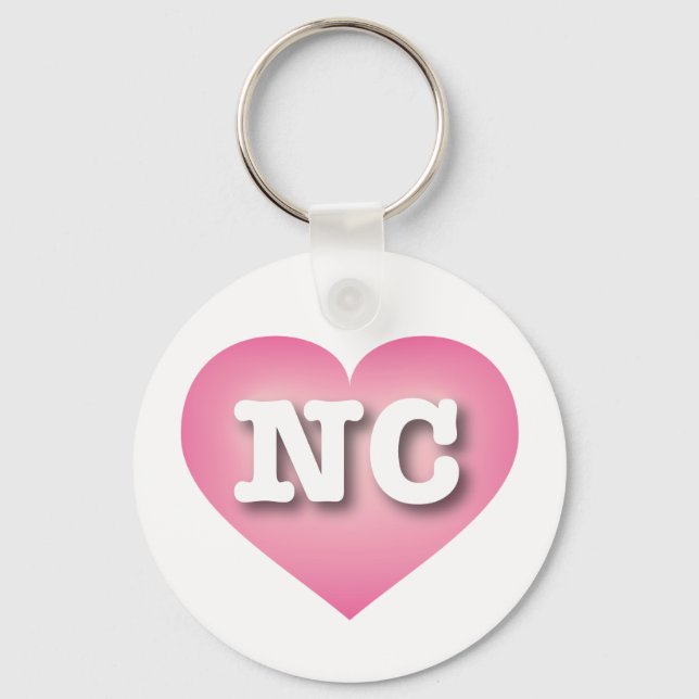 North Carolina Rosa Fade Heart - I kärlek NC Nyckelring (Framsida)