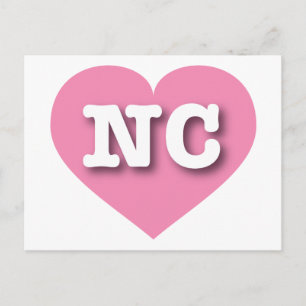 North Carolina Rosa Heart - I kärlek NC Vykort