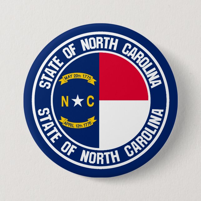 North Carolina Round Emblem Knapp (Framsida)