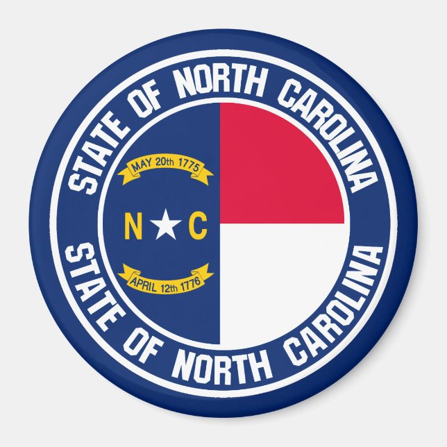 North Carolina Round Emblem Magnet (Framsidan)