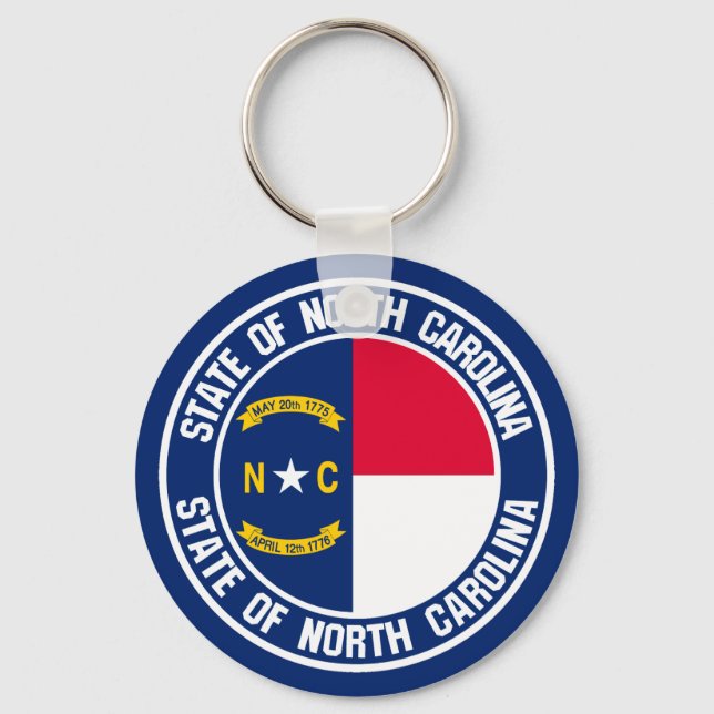 North Carolina Round Emblem Nyckelring (Framsida)