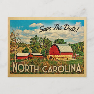 North Carolina Save Date Farm Barn Rustic Meddelande Vykort