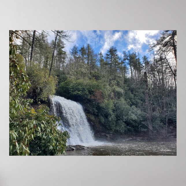 North Carolina Silver Springa Falls Waterfall Poster (Framsidan)