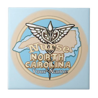 North Carolina Sjuksköterska Caduceus Keramisk Kak Kakelplatta