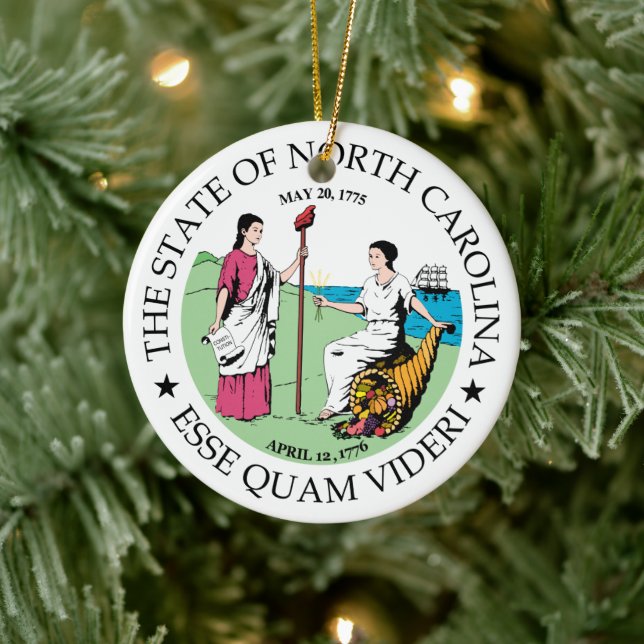 North Carolina skylt Julgransprydnad Keramik (Träd)
