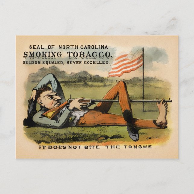 North Carolina Smoking Tobacco Ad Vykort (Framsida)