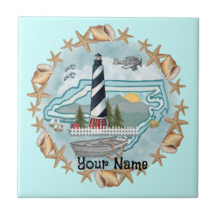 North Carolina Snäckas Lighthouse Tile Kakelplatta