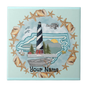 North Carolina Snäckas Lighthouse Tile Kakelplatta