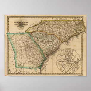 North Carolina, South Carolina, Georgien Poster
