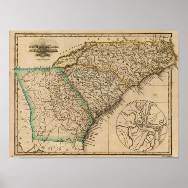 North Carolina, South Carolina, Georgien Poster (Framsidan)