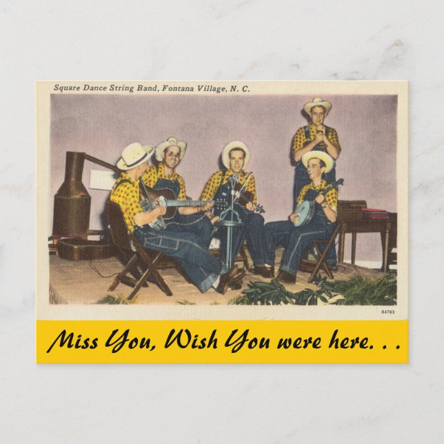 North Carolina, Square Dance Band, Fontana Village Vykort (Framsida)
