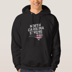 North Carolina Stark Med NC State Och USA Flagga Hoodie