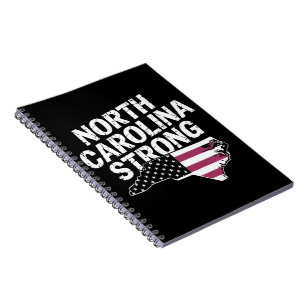 North Carolina Starkt Med NC State Och USA Flagga Anteckningsbok