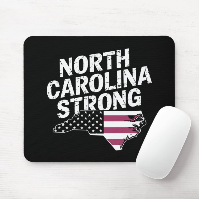 North Carolina Starkt Med NC State Och USA Flagga Musmatta (Med mus)