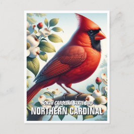 North Carolina State Bird Northern Kardinal Vykort