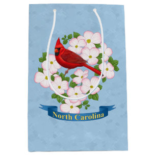 North Carolina State Cardinal Bird Dogwood Flower