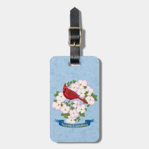 North Carolina State Cardinal Bird Dogwood Flower Bagagebricka
