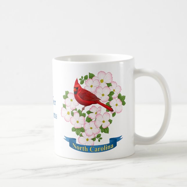 North Carolina State Cardinal Bird Dogwood Flower Kaffemugg (Höger)