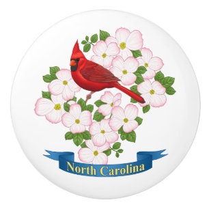 North Carolina State Cardinal Bird Dogwood Flower Knopp