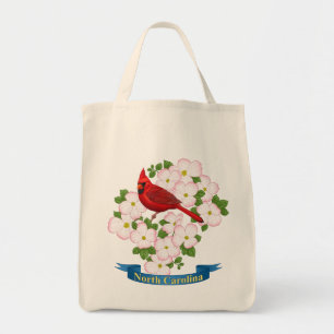 North Carolina State Cardinal Bird Dogwood Flower Tygkasse