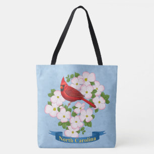 North Carolina State Cardinal Bird Dogwood Flower Tygkasse