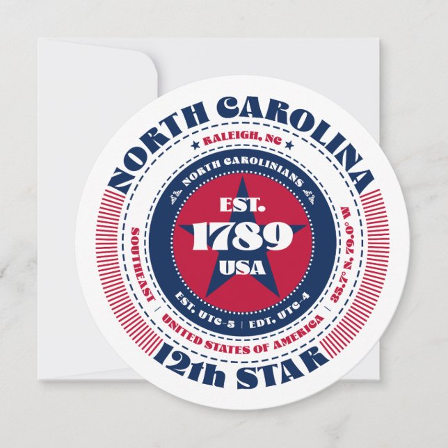 North Carolina State Circular Typography - platta  (Framsida)