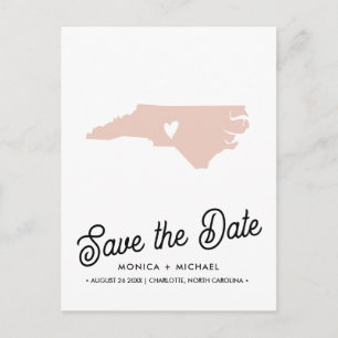 NORTH CAROLINA State Destination bröllop ANY FÄRG Meddelande Vykort