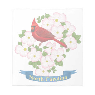 North Carolina State kardinal Bird Dogwood Flower Anteckningsblock