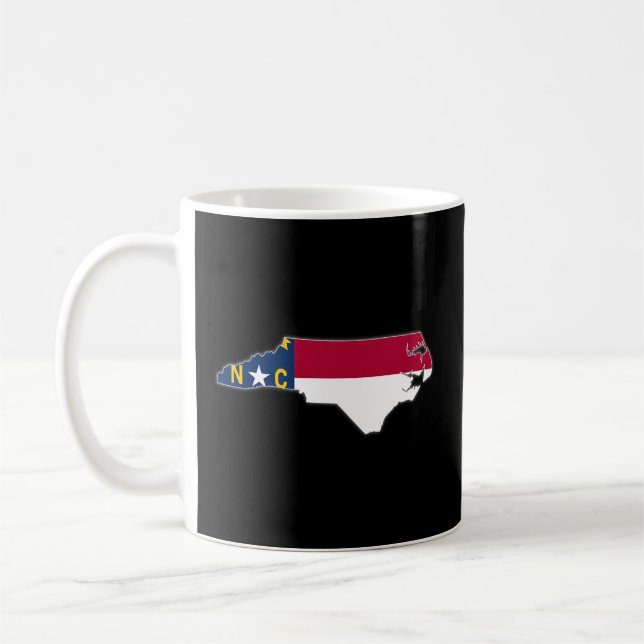 North Carolina State Karta North Carolina Nc Flagg Kaffemugg (Vänster)
