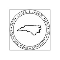 North Carolina State Karta Returadress Wood