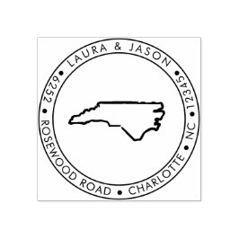 North Carolina State Karta Returadress Wood Stämpel