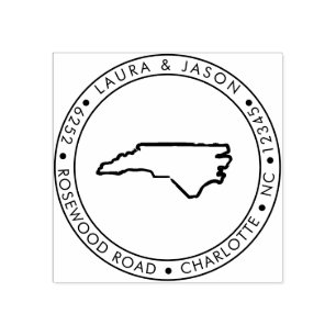 North Carolina State Karta Returadress Wood Stämpel