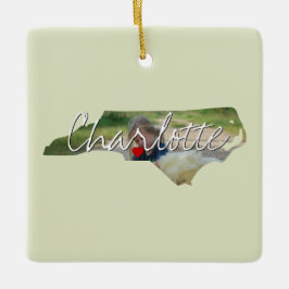 North Carolina State Photo infoga och City namn Julgransprydnad Keramik
