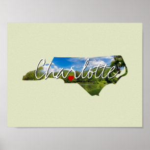 North Carolina State Photo infoga och City namn Poster