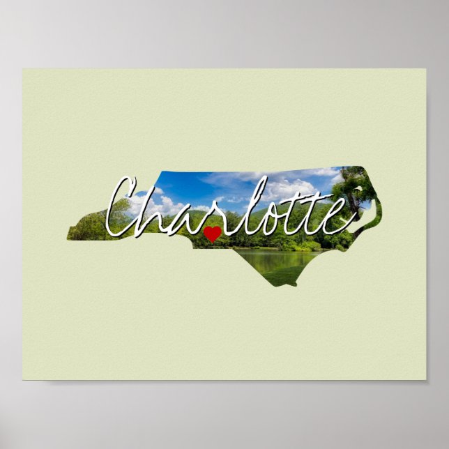 North Carolina State Photo infoga och City namn Poster (Framsidan)