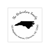 North Carolina State returadress gummi frimärke