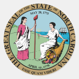 North Carolina State Seal Runt Klistermärke