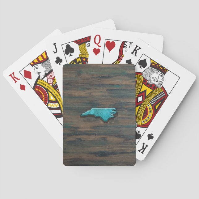 North Carolina State Shape Teal Casinokort (Baksidan)