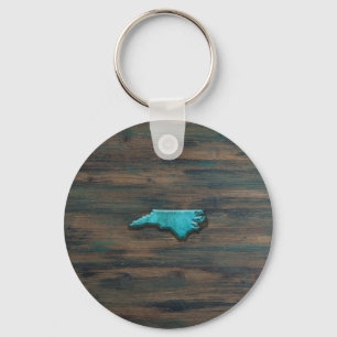 North Carolina State Shape Teal Nyckelring
