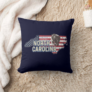North Carolina State United Stater Karta USA Vinta Kudde