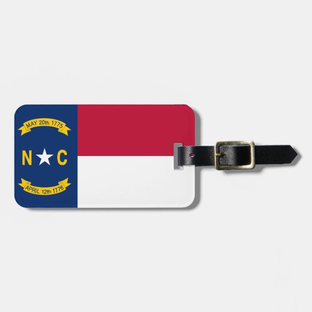 North Carolina statlig flagga Bagagebricka (Horisontell Framsida)