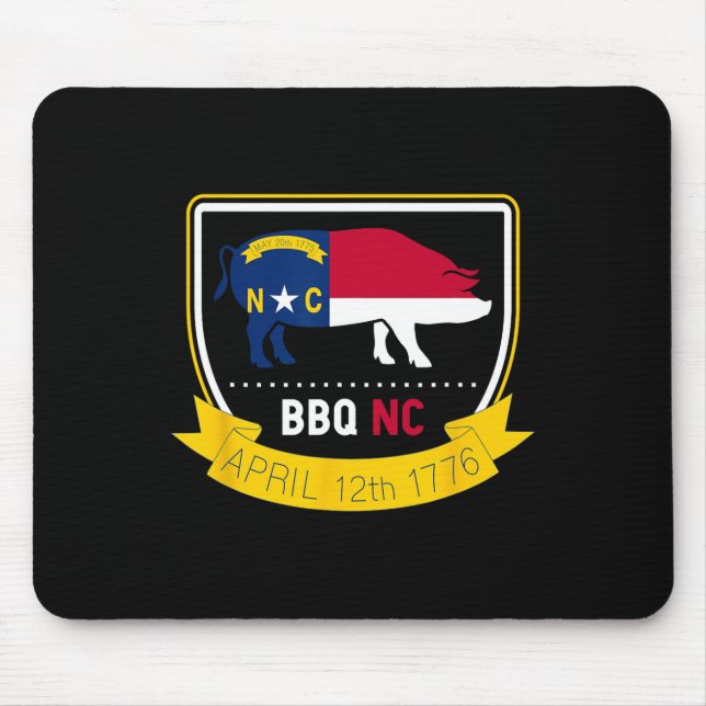 North Carolina Statlig flagga Bbq NC 1776 Självstä Musmatta (Framsidan)