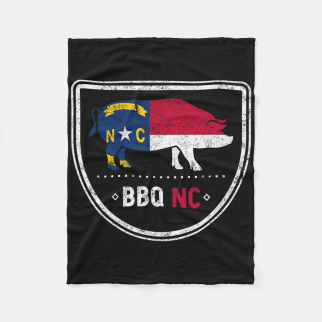 North Carolina Statlig flagga Bbq Nc Fleecefilt (Framsidan)