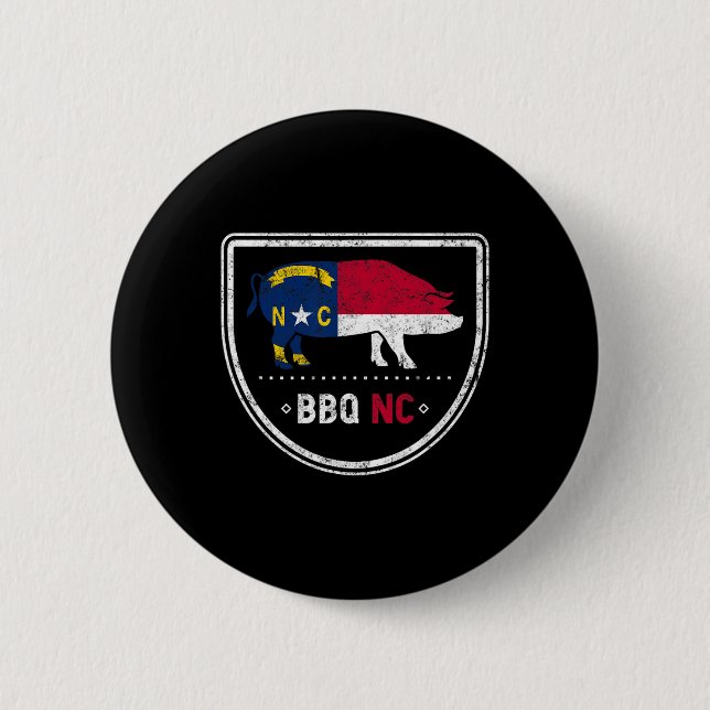 North Carolina Statlig flagga Bbq Nc Knapp (Framsida)