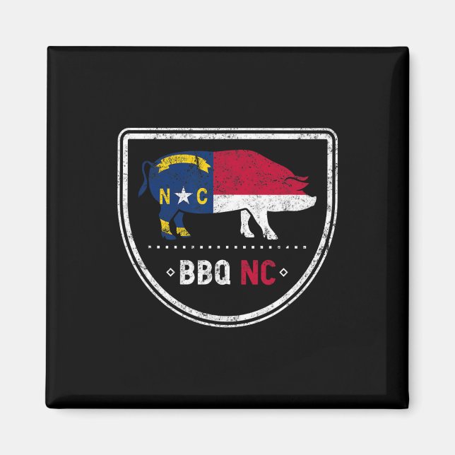 North Carolina Statlig flagga Bbq Nc Magnet (Framsidan)