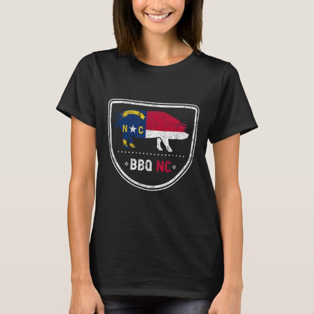 North Carolina Statlig flagga Bbq Nc T Shirt (Framsida)